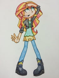 Size: 2448x3264 | Tagged: safe, artist:imtailsthefoxfan, imported from derpibooru, sunset shimmer, equestria girls, clothes, female, solo, traditional art