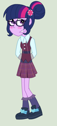 Size: 776x1696 | Tagged: safe, artist:imtailsthefoxfan, imported from derpibooru, sci-twi, twilight sparkle, equestria girls, blushing, clothes, female, simple background, skirt, solo