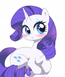 Size: 1738x2048 | Tagged: safe, artist:leo19969525, imported from derpibooru, rarity, pony, unicorn, blushing, cute, female, lying down, mare, prone, raribetes, simple background, smiling, solo, white background