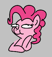 Size: 169x184 | Tagged: safe, pinkie pie, earth pony, pony, aggie.io, female, looking up, lowres, mare, simple background, smiling