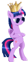 Size: 1550x3371 | Tagged: source needed, useless source url, safe, artist:cadblank, imported from derpibooru, twilight sparkle, alicorn, pony, bipedal, crown, jewelry, pelvic thrust, regalia, scrunchy face, simple background, solo, sunglasses, transparent background, twilight sparkle (alicorn)