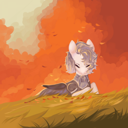 Size: 1920x1920 | Tagged: safe, artist:chukcha, imported from derpibooru, oc, oc only, pegasus, pony, clothes, eyes closed, female, grass, lying down, mare, outdoors, prone, scarf, solo