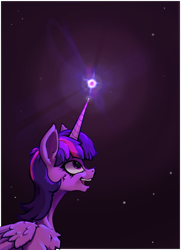 Size: 1300x1800 | Tagged: safe, artist:hc0, imported from derpibooru, twilight sparkle, alicorn, pony, chest fluff, solo, stars, supernova, this will end in death, this will end in tears, this will end in tears and/or death, twilight sparkle (alicorn)