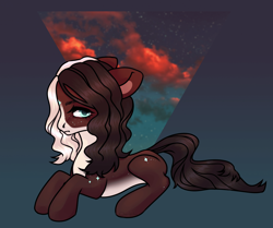 Size: 1920x1605 | Tagged: safe, artist:chukcha, imported from derpibooru, oc, oc only, earth pony, pony, freckles, looking at you, lying down, prone, shoulder freckles, solo