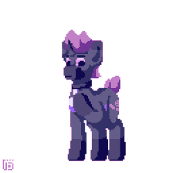 Size: 512x512 | Tagged: safe, artist:vohd, imported from derpibooru, oc, oc only, oc:ex, goo, pony, unicorn, animated, collar, dripping, gif, pixel art, surprised, tentacles