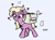 Size: 261x194 | Tagged: safe, artist:wenni, grace manewitz, earth pony, pony, aggie.io, box, female, glasses, heart, lowres, mare, paper, pencil, simple background, smiling, walking