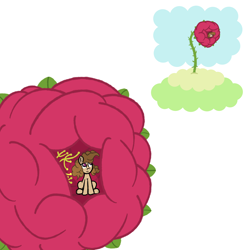 Size: 5000x5000 | Tagged: safe, artist:wren, oc, oc only, oc:dust bunny, pony, female, flower, mare, peeking, simple background, sitting, tiny, tiny ponies