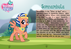 Size: 1280x893 | Tagged: safe, artist:aleximusprime, imported from derpibooru, somnambula, flurry heart's story, description, egyptian, egyptian headdress, egyptian pony, eyeshadow, jewelry, makeup, necklace, new hairstyle, spread wings, story included, wings