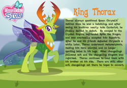 Size: 1280x892 | Tagged: safe, artist:aleximusprime, imported from derpibooru, thorax, changedling, changeling, flurry heart's story, description, king thorax, new design, older, older thorax, pupils, story included