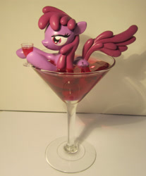 Size: 2230x2689 | Tagged: safe, artist:earthenpony, imported from derpibooru, berry punch, berryshine, pony, 2015, alcohol, cocktail, craft, cup, cup of pony, drink, high res, irl, micro, photo, sculpture