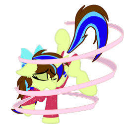 Size: 4096x4096 | Tagged: safe, artist:justapone, imported from derpibooru, oc, oc only, alicorn, alicorn oc, art trade, balancing, bow, clothes, colored, dancing, eyes closed, female, flat colors, gritted teeth, gymnastics, hair bow, horn, leotard, rhythmic gymnastics, ribbon, simple background, solo, transparent background, wings