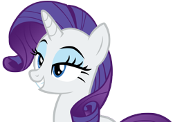 Size: 8119x5720 | Tagged: safe, artist:andoanimalia, imported from derpibooru, rarity, pony, unicorn, it isn't the mane thing about you, bust, female, grin, horn, lidded eyes, mare, simple background, smiling, solo, transparent background, vector