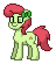 Size: 192x220 | Tagged: safe, artist:topsangtheman, imported from derpibooru, peachy sweet, earth pony, pony, pony town, animated, apple family member, blinking, female, full body, gif, hooves, loop, mare, pixel art, simple background, smiling, solo, standing, tail, transparent background