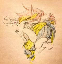 Size: 1968x2048 | Tagged: safe, artist:falafeljake, imported from derpibooru, oc, oc:sunlight ray (bronukon), oc:ukraine, earth pony, pony, unicorn, bronukon, bronukon next, cyrillic, hug, nation ponies, traditional art, ukraine, ukrainian