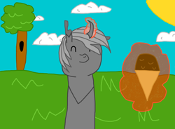 Size: 2000x1473 | Tagged: safe, artist:tobythechangeling, imported from derpibooru, oc, oc only, oc:tobythechangeling, changeling, chocolate, cute, food, horn, ice cream, male, simple background, solo