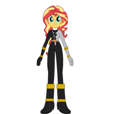 Size: 2443x2265 | Tagged: safe, artist:cam-and-sister-paint, imported from derpibooru, sunset shimmer, equestria girls, black ranger, kishiryu sentai ryusoulger, power rangers, power rangers dino fury, simple background, solo, transparent background