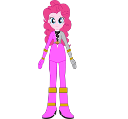 Size: 2443x2265 | Tagged: safe, artist:cam-and-sister-paint, imported from derpibooru, pinkie pie, equestria girls, female, high res, kishiryu sentai ryusoulger, looking at you, pink ranger, power rangers, power rangers dino fury, simple background, smiling, smiling at you, solo, transparent background