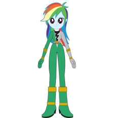 Size: 2443x2265 | Tagged: safe, artist:cam-and-sister-paint, imported from derpibooru, rainbow dash, equestria girls, green ranger, kishiryu sentai ryusoulger, power rangers, power rangers dino fury, simple background, solo, transparent background