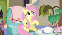 Size: 640x360 | Tagged: safe, imported from derpibooru, screencap, discord, fluttershy, draconequus, pegasus, pony, discordant harmony, season 7, animated, duo, female, gif, gifs.com, male, mare, open mouth, open smile, rotating, smiling, upside down