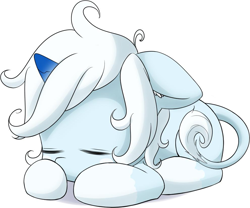 Size: 991x825 | Tagged: safe, artist:rolo, imported from derpibooru, oc, oc only, oc:auril avalanche, pony, unicorn, 2013, coat markings, eyes closed, female, floppy ears, leonine tail, lying, lying down, mare, ponyloaf, prone, simple background, sleeping, socks (coat markings), solo, tail, white background