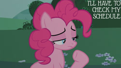 Size: 1280x720 | Tagged: safe, edit, edited screencap, editor:quoterific, imported from derpibooru, screencap, pinkie pie, earth pony, pony, baby cakes, season 2, female, mare, solo, text