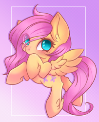 Size: 792x975 | Tagged: safe, artist:miniaru, imported from derpibooru, fluttershy, pegasus, pony, blushing, cute, gradient background, no pupils, shyabetes, solo