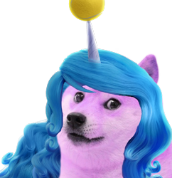 Size: 2355x2430 | Tagged: safe, artist:nightstars_us, edit, imported from derpibooru, izzy moonbow, dog, pony, shiba inu, unicorn, ball, doge, dogified, female, g5, izzy's tennis ball, meme, my little pony: a new generation, photo, shibe, simple background, solo, species swap, tennis ball, transparent background, wat