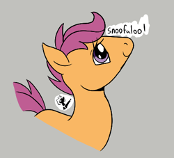 Size: 420x381 | Tagged: safe, artist:horsepen, scootaloo, earth pony, pony, aggie.io, female, filly, lowres, mare, simple background, smiling, snoofa