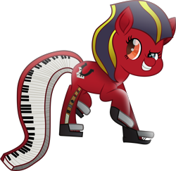 Size: 6211x6037 | Tagged: safe, artist:lincolnbrewsterfan, imported from derpibooru, oc, oc:nord stage, earth pony, pony, my little pony: the movie, .svg available, augmentation, augmented, augmented tail, control panel, determination, determined, determined face, determined look, determined smile, earth pony oc, female, gray eyes, grin, heterochromia, horseshoes, inkscape, keyboard, mare, movie accurate, multicolored tail, musical instrument, nord pony, nord stage (piano), orange eyes, pedal, piano, piano pony, ponified, raised hoof, red, regeneration, smiling, solo, sustain pedal, tail, two toned mane, vector, what has science done