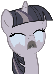 Size: 2981x4096 | Tagged: safe, artist:slb94, artist:wardex101, edit, imported from derpibooru, twilight sparkle, pony, the cutie re-mark, crying, discorded, discorded twilight, eyes closed, female, high res, mare, open mouth, sad, simple background, solo, transparent background, twilight tragedy, vector