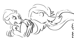 Size: 1208x619 | Tagged: safe, artist:testostepone, imported from derpibooru, lightning dust, oc, oc:buttercream scotch, black and white, doodle, food, grayscale, monochrome, taco