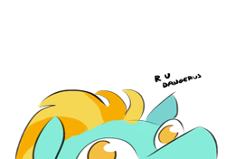 Size: 1128x792 | Tagged: safe, artist:testostepone, imported from derpibooru, lightning dust, doodle, peeking, simple background, text, transparent background