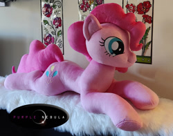 Size: 1280x1010 | Tagged: safe, artist:purplenebulastudios, imported from derpibooru, pinkie pie, earth pony, pony, irl, life size, photo, plushie, solo