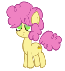 Size: 428x468 | Tagged: safe, artist:alandisc, imported from derpibooru, li'l cheese, earth pony, pony, the last problem, colt, curly hair, foal, full body, male, no pupils, simple background, smiling, solo, white background