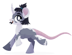 Size: 1024x781 | Tagged: safe, artist:kabuvee, imported from derpibooru, hybrid, mouse, mouse pony, pony, unicorn, simple background, solo, transparent background