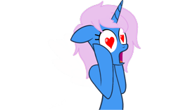 Size: 1098x691 | Tagged: safe, artist:ry-bluepony1, artist:tanahgrogot, imported from derpibooru, oc, oc only, oc:radiant rail, unicorn, base used, eyelashes, female, heart eyes, horn, mane, show accurate, simple background, solo, transparent background, wingding eyes