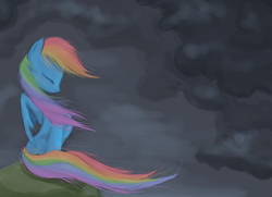 Size: 1088x786 | Tagged: safe, artist:bedupolker, imported from derpibooru, rainbow dash, pegasus, pony, solo, windswept mane