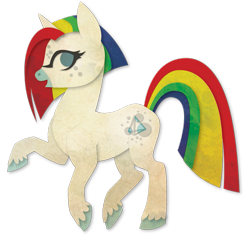 Size: 949x900 | Tagged: safe, artist:sleepwalks, imported from derpibooru, oc, oc only, pony, unicorn, full body, hooves, horn, multicolored mane, multicolored tail, no pupils, open mouth, raised hoof, side view, simple background, solo, tail, transparent background, unicorn oc, unshorn fetlocks