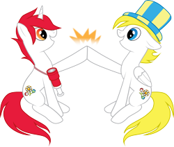 Size: 2162x1837 | Tagged: safe, artist:jay-kuro, imported from derpibooru, pegasus, pony, unicorn, duo, euro 2012, poland, simple background, transparent background, ukraine