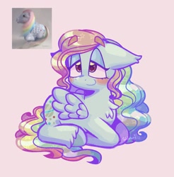Size: 1622x1648 | Tagged: safe, artist:sidruni, imported from derpibooru, moonstone, pegasus, pony, eyebrows, eyebrows visible through hair, floppy ears, lidded eyes, simple background, solo