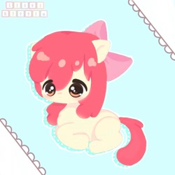 Size: 1280x1280 | Tagged: safe, artist:littlkittie, imported from derpibooru, apple bloom, earth pony, pony, :3, adorabloom, blushing, cute, female, filly, foal, solo