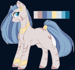 Size: 1496x1402 | Tagged: safe, artist:purplegrim40, imported from derpibooru, oc, oc only, earth pony, hybrid, pony, zony, colored hooves, ear piercing, earring, earth pony oc, female, jewelry, magical lesbian spawn, mare, offspring, parent:somnambula, parent:zecora, peytral, piercing, smiling, solo, tail, tail wrap