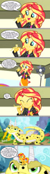 Size: 1280x4468 | Tagged: safe, artist:silverbuller, edit, edited screencap, imported from derpibooru, screencap, ray, sunset shimmer, dragon, gecko, leopard gecko, pony, unicorn, eqg summertime shorts, equestria girls, pet project, comic, dragonified, screencap comic, species swap