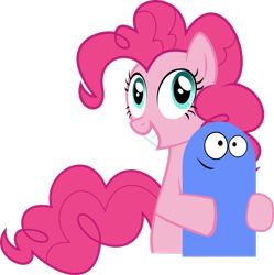 Size: 2444x2453 | Tagged: safe, artist:sourspot, imported from derpibooru, pinkie pie, earth pony, pony, double rainboom, bloo (foster's), crossover, foster's home for imaginary friends, high res, lauren faust, simple background, transparent background, vector