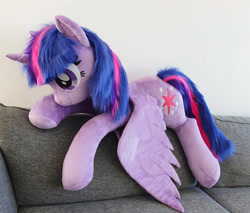 Size: 3040x2584 | Tagged: safe, artist:epicrainbowcrafts, imported from derpibooru, twilight sparkle, alicorn, pony, irl, life size, photo, plushie, solo, twilight sparkle (alicorn)