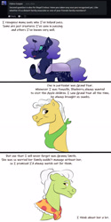 Size: 1280x2560 | Tagged: safe, artist:itstechtock, imported from derpibooru, grand pear, granny smith, oc, oc:erebus, changepony, hybrid, pony, offspring, parent:pharynx, parent:princess luna, parents:lunarynx, simple background, white background