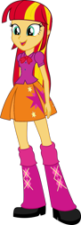 Size: 539x1481 | Tagged: safe, artist:assassins-creed1999, imported from derpibooru, sunset shimmer, twilight sparkle, equestria girls, boots, clothes swap, palette swap, recolor, shoes, simple background, solo, transparent background