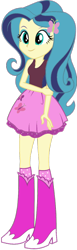 Size: 322x1040 | Tagged: safe, artist:assassins-creed1999, imported from derpibooru, fluttershy, equestria girls, alternate hair color, boots, clothes, high heel boots, palette swap, recolor, shirt, shoes, simple background, skirt, socks, solo, transparent background