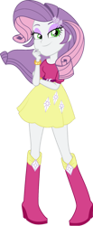 Size: 574x1391 | Tagged: safe, artist:assassins-creed1999, imported from derpibooru, rarity, equestria girls, belt, boots, clothes, clothes swap, high heel boots, palette swap, recolor, shirt, shoes, simple background, skirt, solo, transparent background