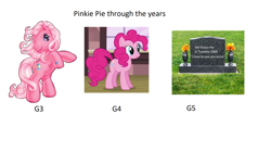 Size: 1884x1056 | Tagged: safe, artist:comicfield, edit, imported from derpibooru, pinkie pie, pinkie pie (g3), earth pony, pony, g3, g4, g5, gravestone, meme, op can't let go, op started shit, sad